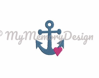 Anchor embroidery design - Anchor fill stitch embroidery design - Mini design - Nautical embroidery - Machine embroidery - INSTANT DOWNLOAD