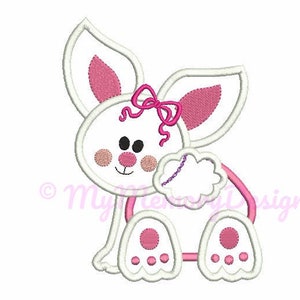 Easter Bunny Embroidery - Bunny applique - Easter embroidery - Baby embroidery - Machine embroidery file - INSTANT DOWNLOAD 4x4 5x7 6x10 image 2