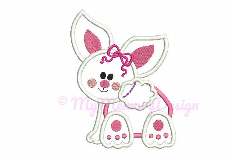Easter Bunny Embroidery - Bunny applique - Easter embroidery - Baby embroidery - Machine embroidery file - INSTANT DOWNLOAD 4x4 5x7 6x10 image 2