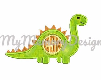 Dinosaur Applique Design - Back to the school embroidery design - Dino embroidery design - Instant download machine embroidery design