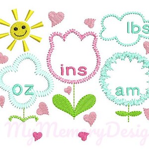 Flower birth announcement embroidery design  Birth template image 3
