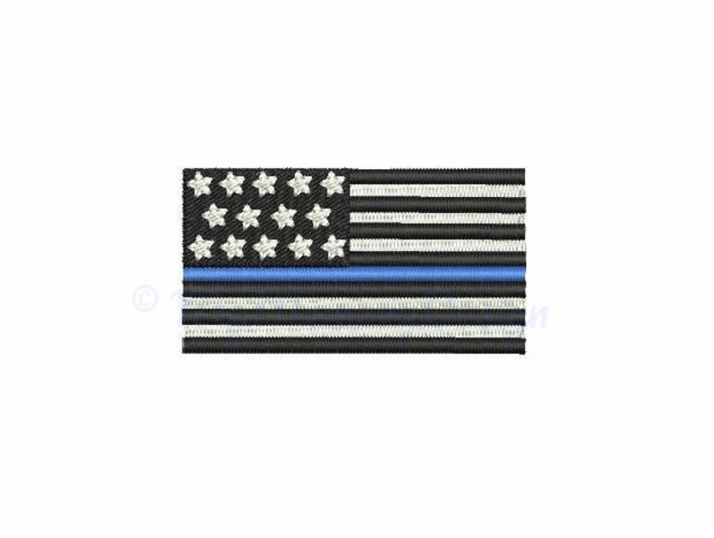 Thin Blue Line Embroidery Design American Flag Embroidery - Etsy
