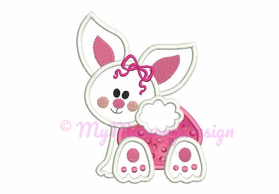 Easter Bunny Embroidery - Bunny applique - Easter embroidery - Baby embroidery - Machine embroidery file - INSTANT DOWNLOAD 4x4 5x7 6x10