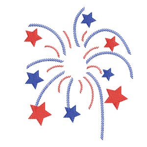 Fireworks embroidery design - Patriotic embroidery - Flag embroidery - 4th of july embroidery - Machine embroidery  INSTANT DOWNLOAD  8 SIZE