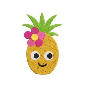 Mini Pineapple Embroidery Design – Tropical Summer Fruits (Instant Download)