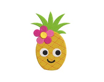 Pineapple embroidery design - Summer embroidery - Fruits embroidery design - Tropical design - Machine embroidery  design - INSTANT DOWNLOAD