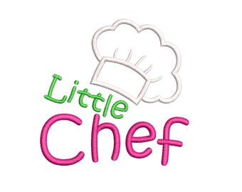 Little Chef Hat Embroidery Design - Cook hat applique design - Girl embroidery - Machine embroidery file INSTANT DOWNLOAD  4X4 5X7 6X10 SIZE