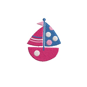 Boat embroidery design - Sailboat embroidery design - Mini embroidery design  - Summer embroidery - Machine embroidery - INSTANT DOWNLOAD