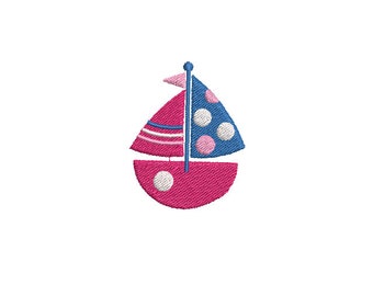 Boat embroidery design - Sailboat embroidery design - Mini embroidery design  - Summer embroidery - Machine embroidery - INSTANT DOWNLOAD