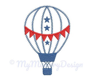 Hot air balloon embroidery design - Boy Embroidery Pattern - Machine embroidery digital dowload file - INSTANT DOWNLOAD 3 SIZES