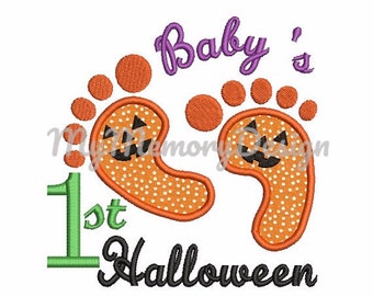 Halloween embroidery design, Machine embroidery, Embroidery design, Baby embroidery,  1st halloween embroidery, Halloween applique, Pumpkin