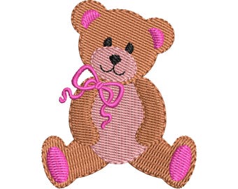Baby Teddy Bear Embroidery Design, Animal embroidery design, Cute girl bear embroidery , Machine embroidery design, Instant Download, 5 SIZE