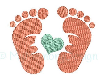 7 sizes Baby feet Embroidery Design - Newborn Embroidery Pattern - Machine embroidery digital dowload file - INSTANT DOWNLOAD