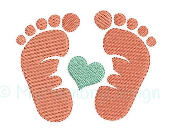 7 sizes Baby feet Embroidery Design - Newborn Embroidery Pattern - Machine embroidery digital dowload file - INSTANT DOWNLOAD