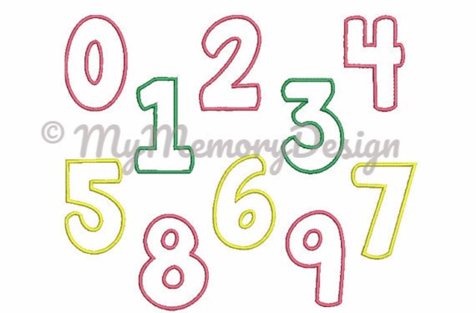 Applique Numbers Design, Applique Numbers, Birthday Numbers Embroidery ...