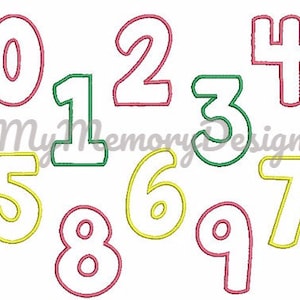 Applique Numbers Design, Applique Numbers, Birthday Numbers Embroidery , Embroidery Machine Design , Baby Embroidery , in 3 size