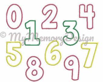 Applique Numbers Design, Applique Numbers, Birthday Numbers Embroidery , Embroidery Machine Design , Baby Embroidery , in 3 size