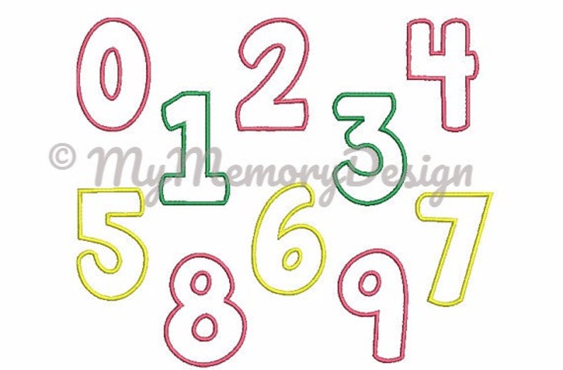 Applique Numbers Design Applique Numbers Birthday Numbers Etsy