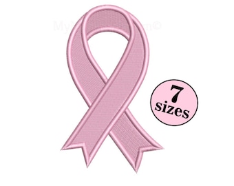 Cancer Ribbon Machine Embroidery Design, Mini  Fill Stitch Design, Cancer Awareness Ribbon, 7 Sizes, Instant Download