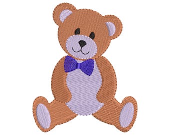 Baby Boy Bear Embroidery Design - Animal embroidery design, Mini filled cute design, Machine embroidery design, INSTANT DOWNLOAD,5 SIZE