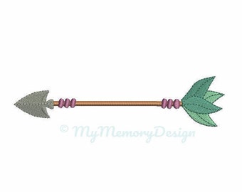 Arrow embroidery design, Arrow with feather embroidery design, Boho Arrow, Machine embroidery design, 3 SIZE