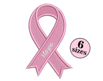 Cancer Ribbon Machine Embroidery Design , Cancer Awareness Pink Ribbon, Fill stitch design, Woman embroidery, 6 SIZES , INSTANT DIWNLOAD