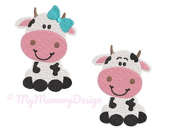 Cow  Embroidery Design - Animal Embroidery Pattern - Machine embroidery digital dowload file - INSTANT DOWNLOAD - 6 sizes