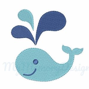 Whale embroidery design -  Ocean Embroidery Pattern - Machine embroidery digital dowload file - INSTANT DOWNLOAD - 6 SIZES