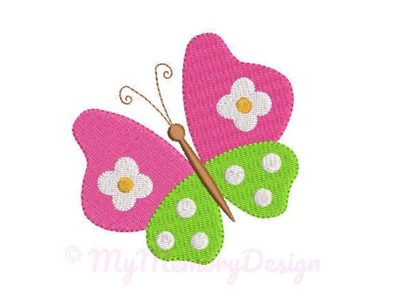 Butterfly Embroidery Design Girl Embroidery Pattern Etsy