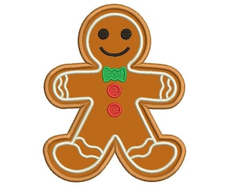 Gingerbread boy embroidery design - Gingerbread applique - Christmas embroidery - Machine embroidery digital file - INSTANT DOWNLOAD- 3 size