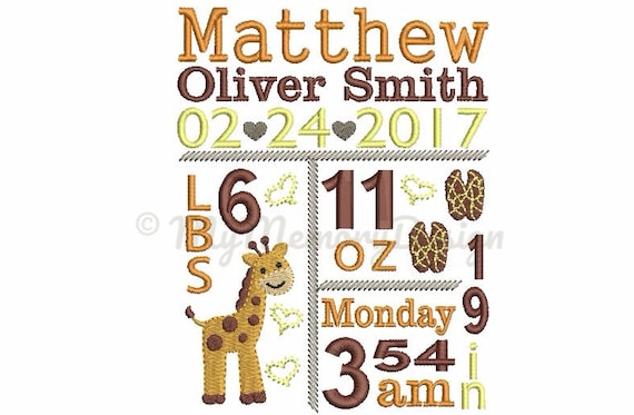 birth announcement template embroidery baby birth subway art etsy