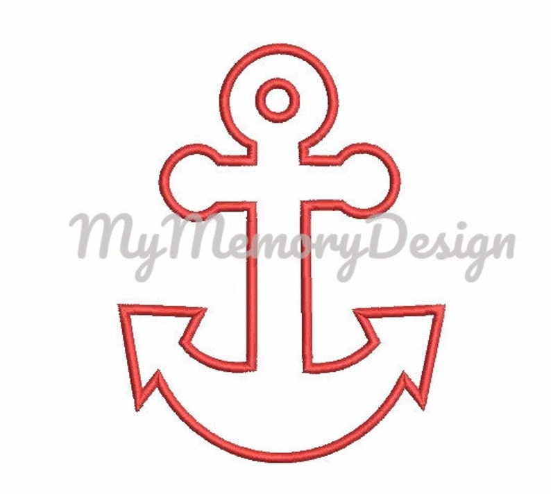 Anchor Applique Design Machine Embroidery Nautical Anchor Etsy