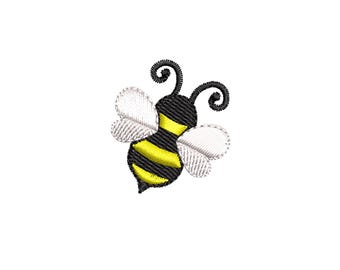Bee embroidery design - 5 SIZES - mini bee embroidery - INSTANT DOWNLOAD - pes hus jef vip vp3 xxx dst exp embroidery machine files