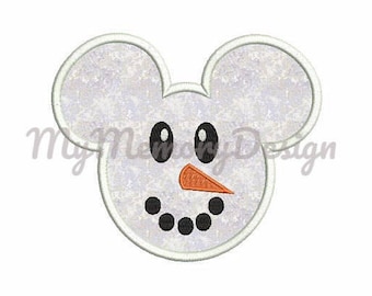 Snowman embroidery design - Christmas applique design - Machine embroidery -INSTANT DOWNLOAD- 4X4 5X7 6X10