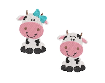 Baby Cute Cow Embroidery Design, Animal Embroidery Design , Machine embroidery design, INSTANT DOWNLOAD , 6 sizes