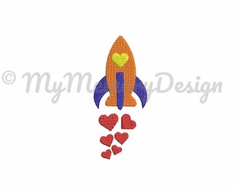 Spaceship embroidery design - Mini embroidery fill stitch design - Machine embroidery digital design - Instant download -  5 size - 4x4