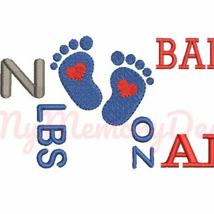 Birth Announcement Template Embroidery Subway Art Design Baby Feet ...