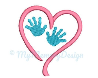 Baby Hand Embroidery Design - Newborn Embroidery Pattern - Machine embroidery digital dowload file - INSTANT DOWNLOAD - 4 sizes