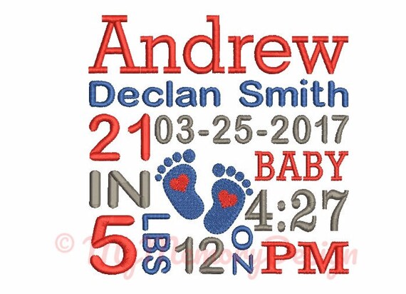 birth announcement template embroidery subway art design etsy