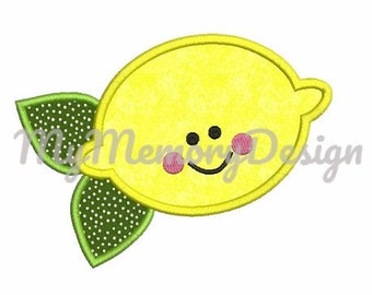 Lemon Embroidery design - Lemon applique design - Summer embroidery - Kids embroidery - Girl embroidery - Cute design - INSTANT DOWNLOAD