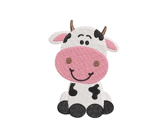 Baby Boy Cow Embroidery Design, Farm Animal embroidery design,  Machine embroidery design - INSTANT DOWNLOAD, 6 SIZES