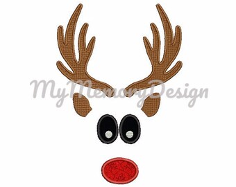 Boy reindeer embroidery design - Santa embroidery design - Christmas applique - Machine embroidery design - 4x4 5x7 6x10 - INSTANT DOWNLOAD