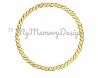 Monogram Frame embroidery design - Wedding frame embroidery - Rope frame design, Machine embroidery design,INSTANT DOWNLOAD, 3 Sizes