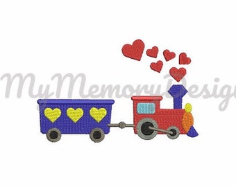 Train embroidery design - Embroidery for boys - Fill stitch embroidery - Vehicle design - Small embroidery - INSTANT DOWNLOAD