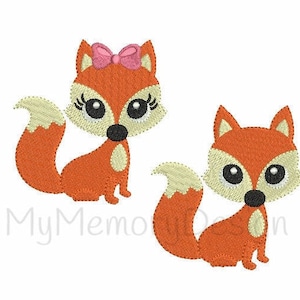 Cute Baby Fox Embroidery Design,Animal Embroidery Design, Machine embroidery design, INSTANT DOWNLOAD, 6 sizes