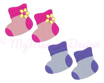 Baby Booties Embroidery Design - Newborn Embroidery Pattern - Machine embroidery digital dowload file - INSTANT DOWNLOAD