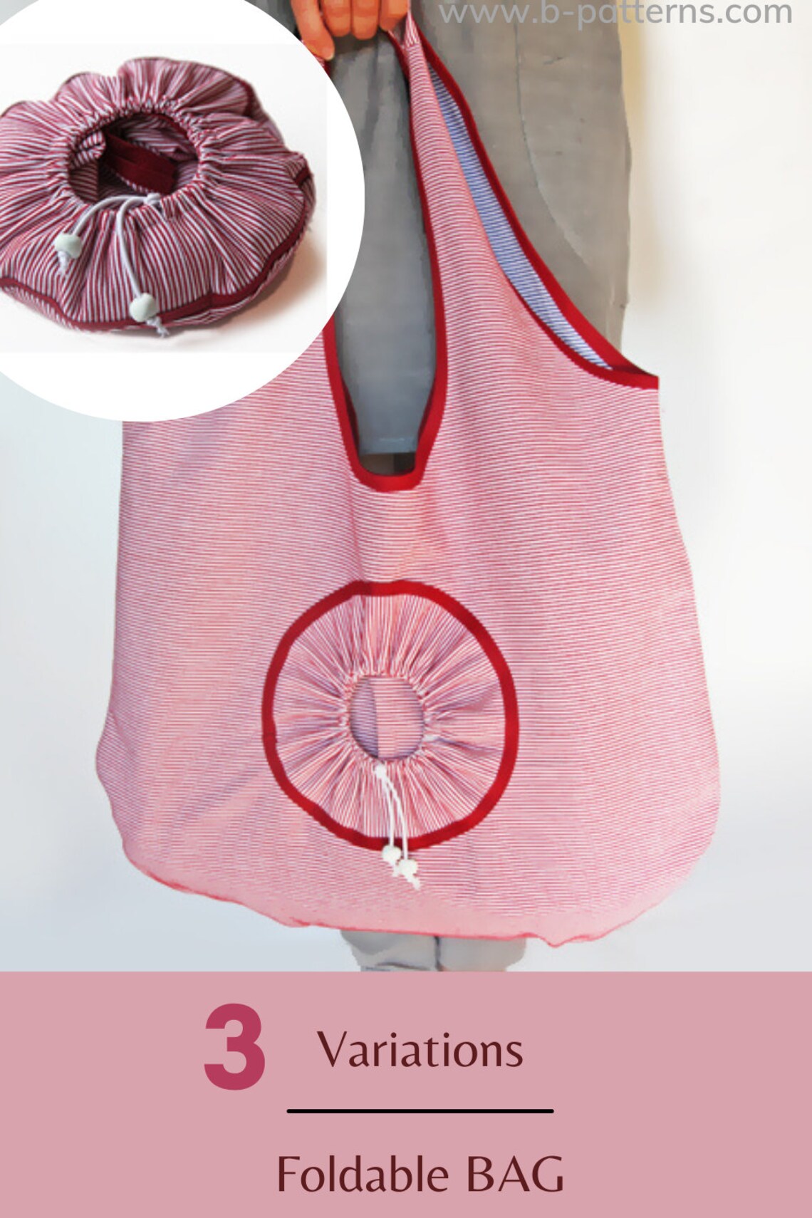 Foldable Shopping Bag PDF Sewing Pattern 3 Variations / - Etsy