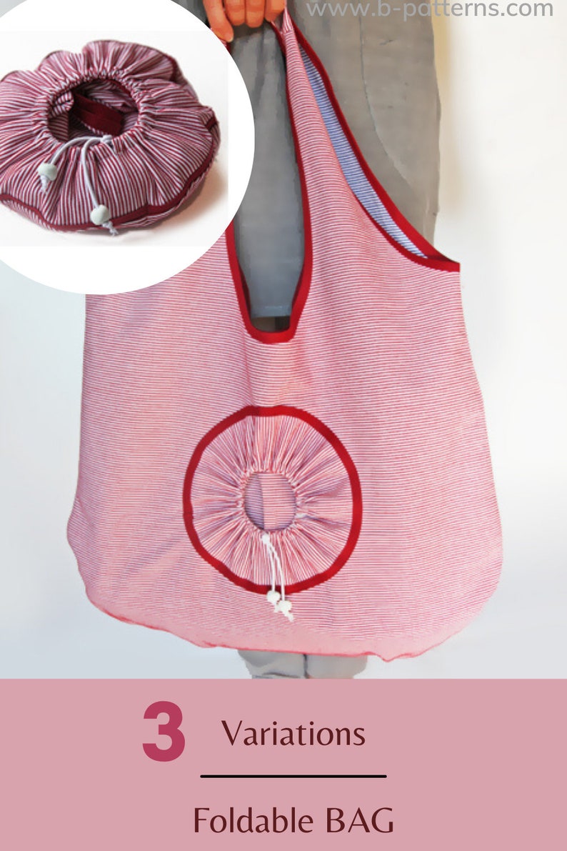 Foldable Shopping Bag PDF Sewing Pattern 3 Variations / - Etsy