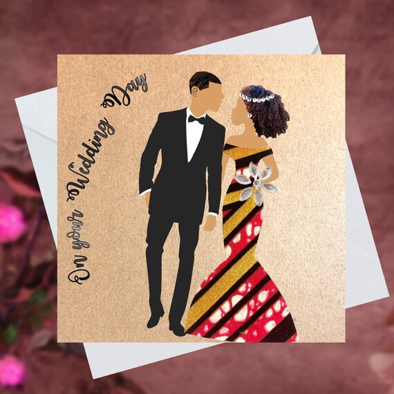 Tarjetas de boda personalizables para parejas negras e - Etsy España