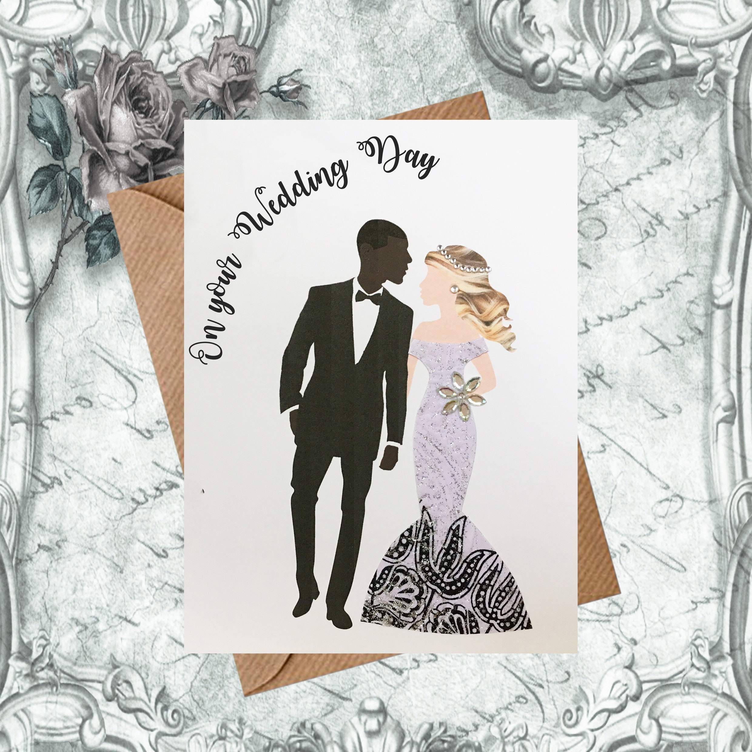 Interracial Wedding Cards Black Man White Woman Mixed